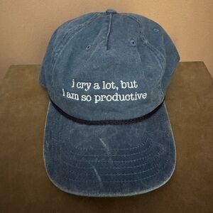 Blue Taylor Swift - “i cry a lot, but i am so productive” Baseball Hat